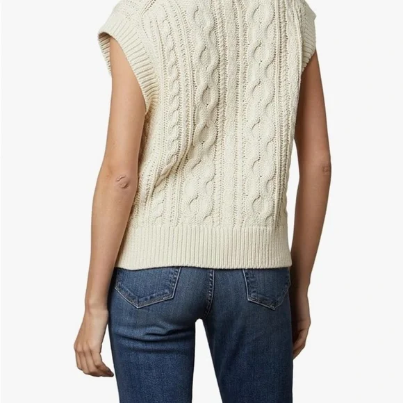 Velvet by Graham & Spencer Cream Crew Neck Cable Knit Sweater - Picture 3 of 6